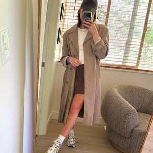 Vintage Dannimac Trench (M) 1970s Doublebreasted Raincoat Tan Womens